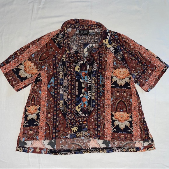 TOPSHOP BUTTON DOWN BLOUSE - Picture 2 of 8